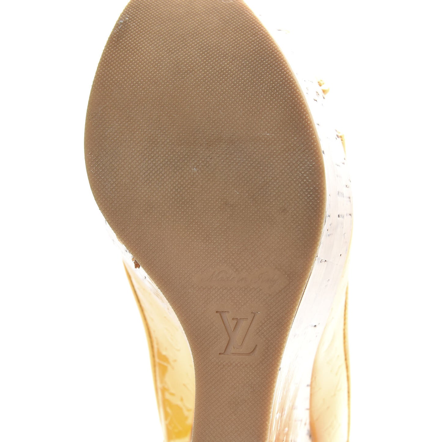 Monogram Vernis Wedge Sandal 37 Jaune Passion