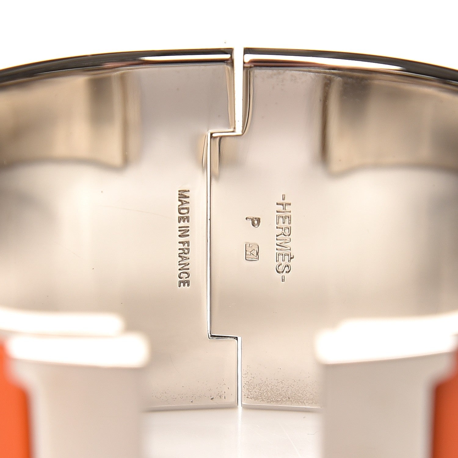 Hermes Enamel Extra Wide Clic Clac H Bracelet GM Orange 3 of 5