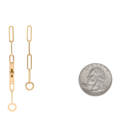 Hermes 18K Yellow Gold TPM Kelly Chaine Earrings 2 of 5