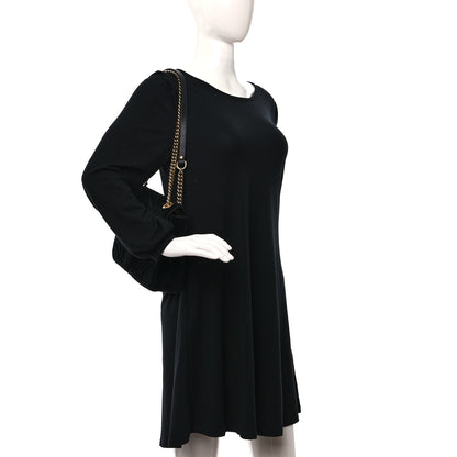 Gucci Velvet Matelasse Medium GG Marmont Shoulder Bag Black 2 of 9