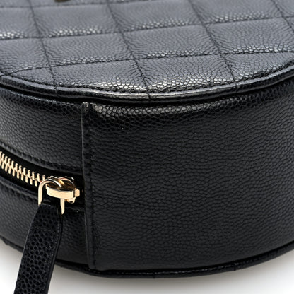 Chanel Caviar Quilted Round Clutch With Chain Black 9 of 10