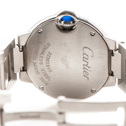 Cartier Stainless Steel Diamond 28mm Ballon Bleu De Quartz Watch 9 of 10
