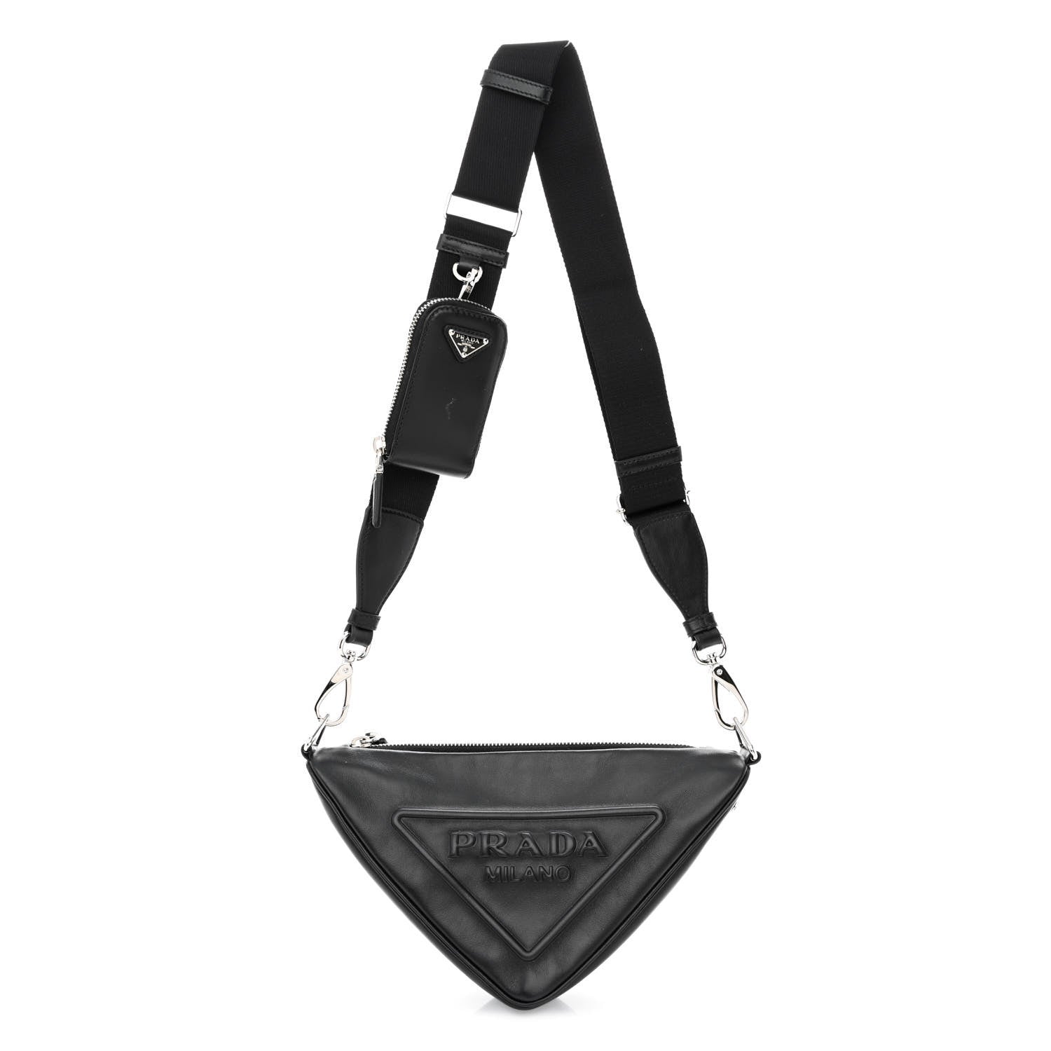 Prada Grace Lux Triangle Shoulder Bag Black 1 of 12