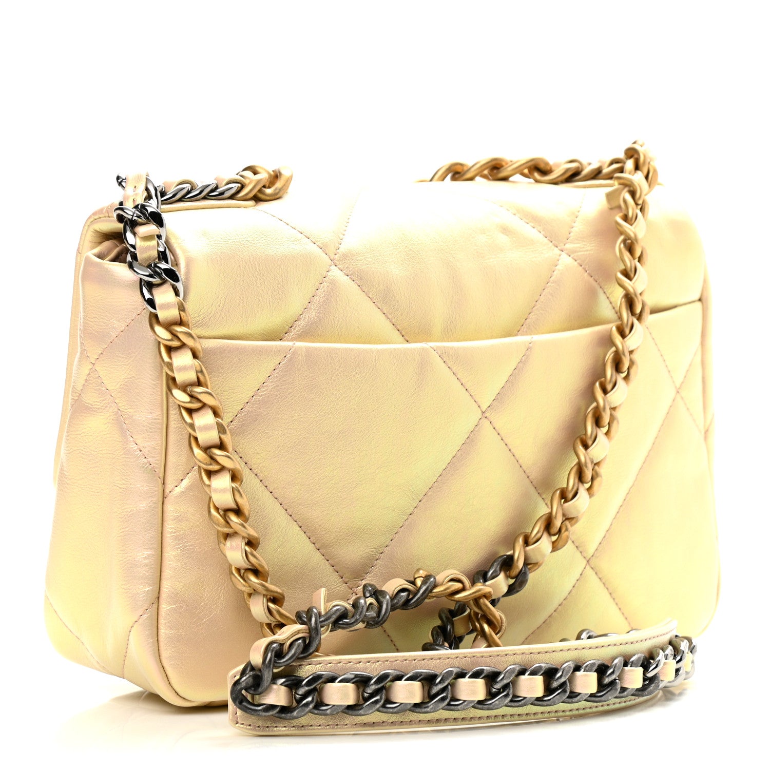 Chanel Iridescent Lambskin Quilted Medium Chanel 19 Flap Pink 3 of 10