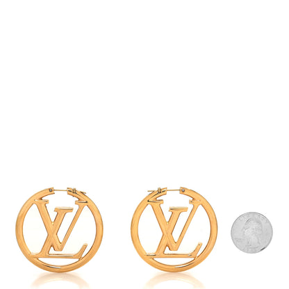 Louis Vuitton Metal Louise Hoop Earrings Gold 2 of 4