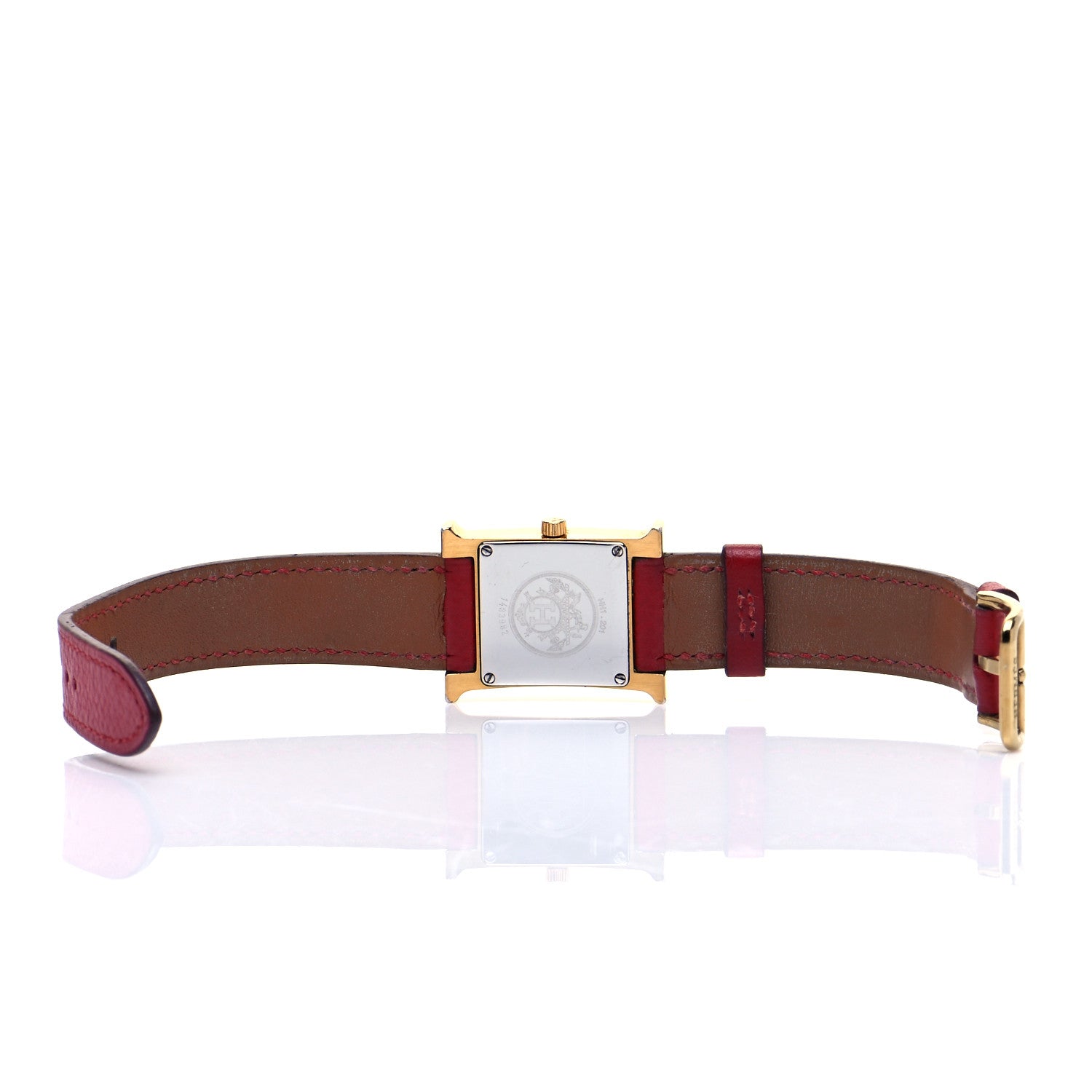 Hermes Stainless Steel Epsom 21mm Heure H Hour Quartz Watch Rouge 5 of 7