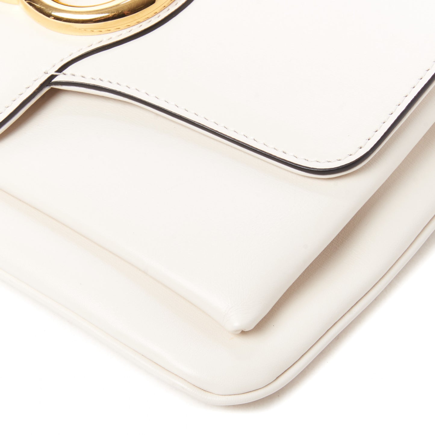 Calfskin Small Arli Flap Shoulder Bag Mystic White