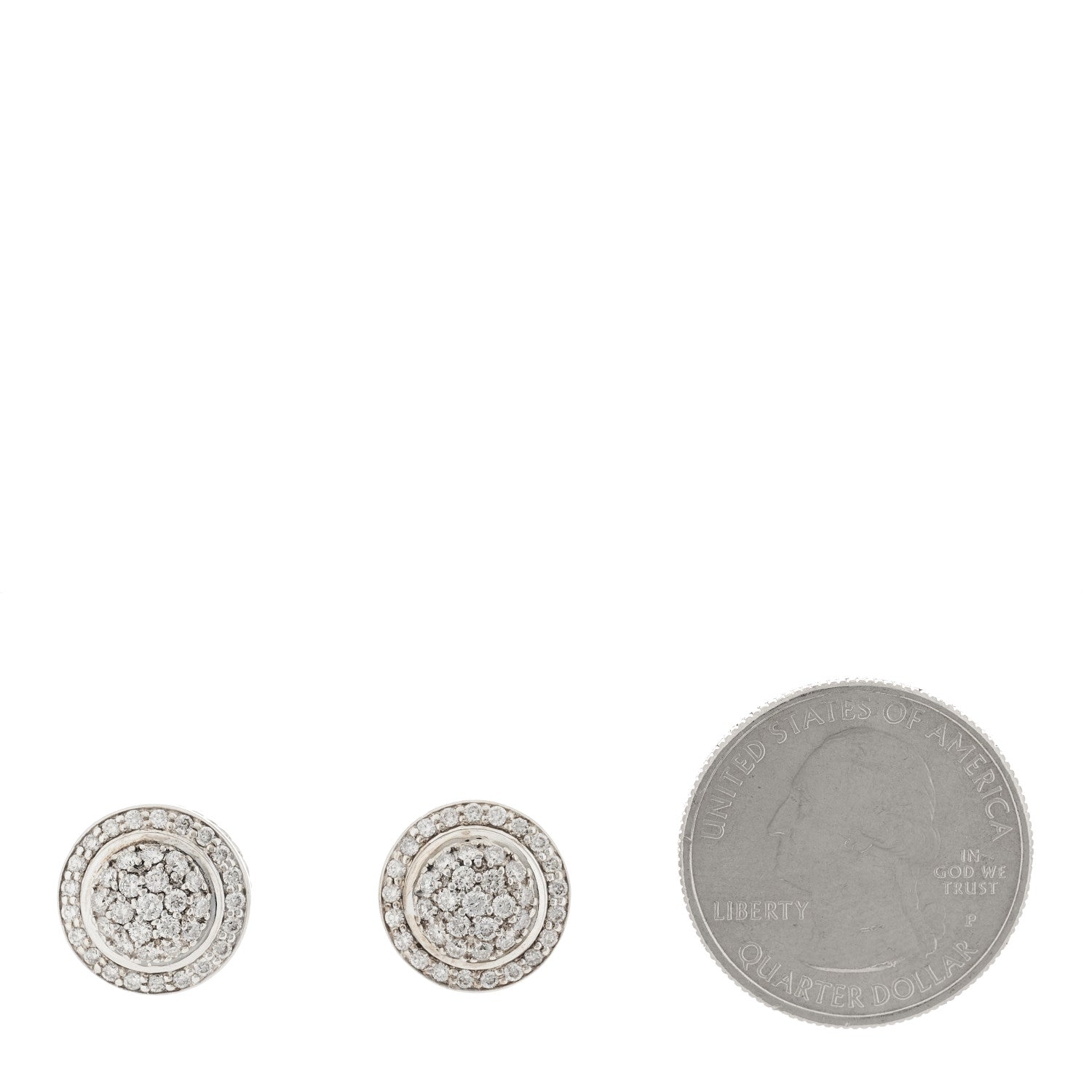 David Yurman Sterling Silver Diamond 8mm Pave Cerise Earrings 2 of 4