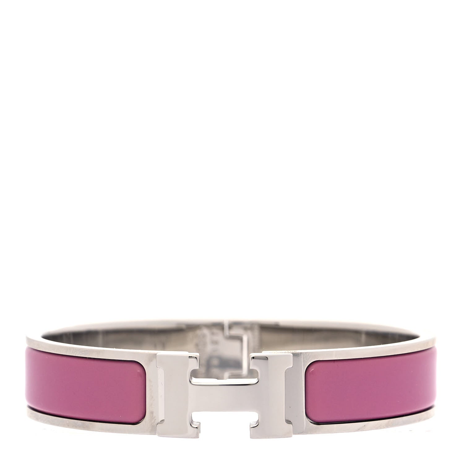 Hermes Enamel Narrow Clic Clac H Bracelet PM Rose Flamingo 1 of 8