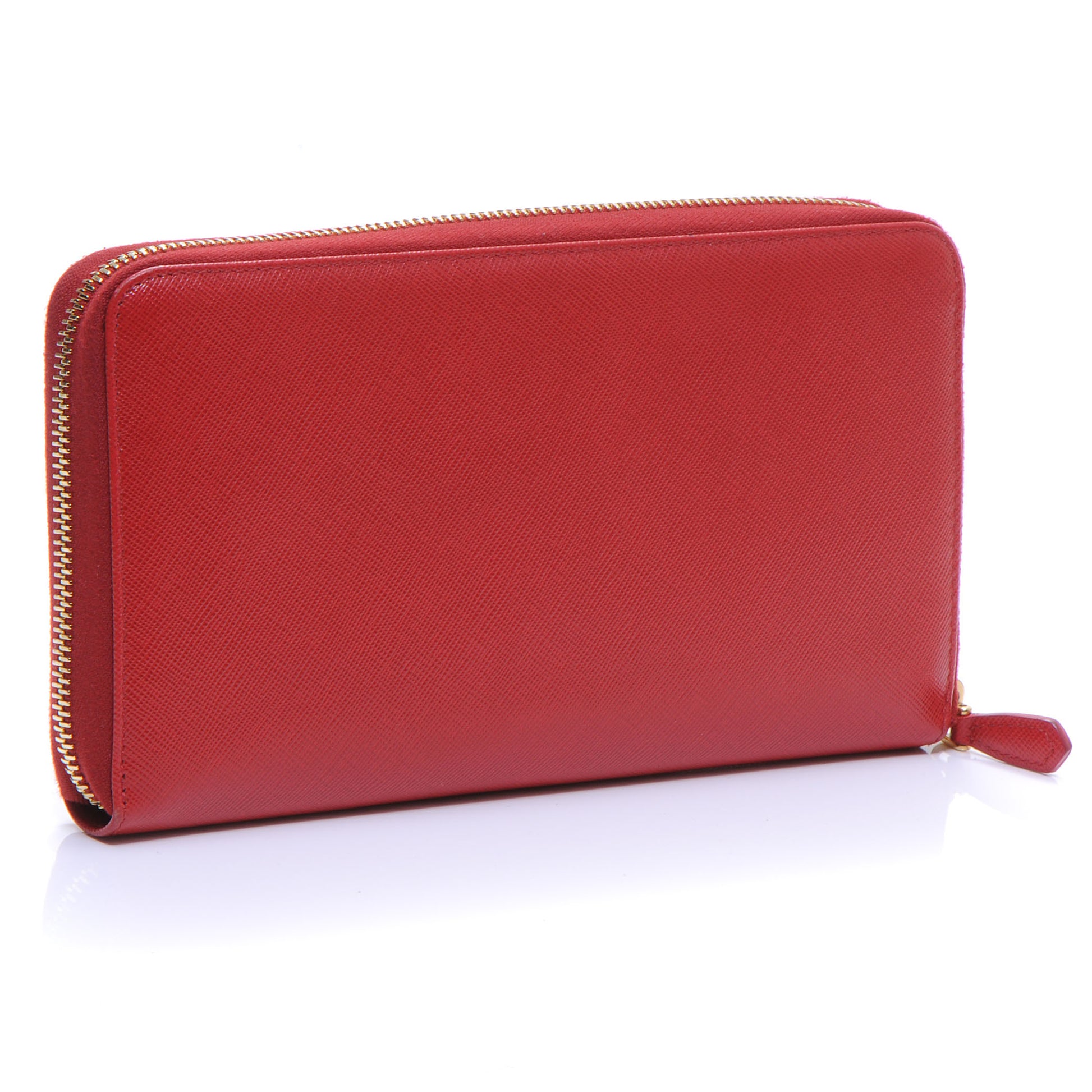 Prada Saffiano Continental Wallet Fuoco 4 of 9