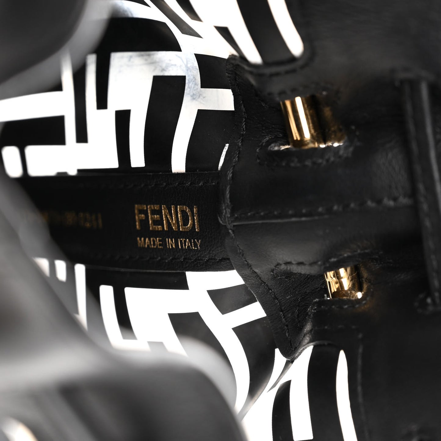 TPU FF Vitello Grace F is Fendi Mini Mon Tresor Bucket Bag Black