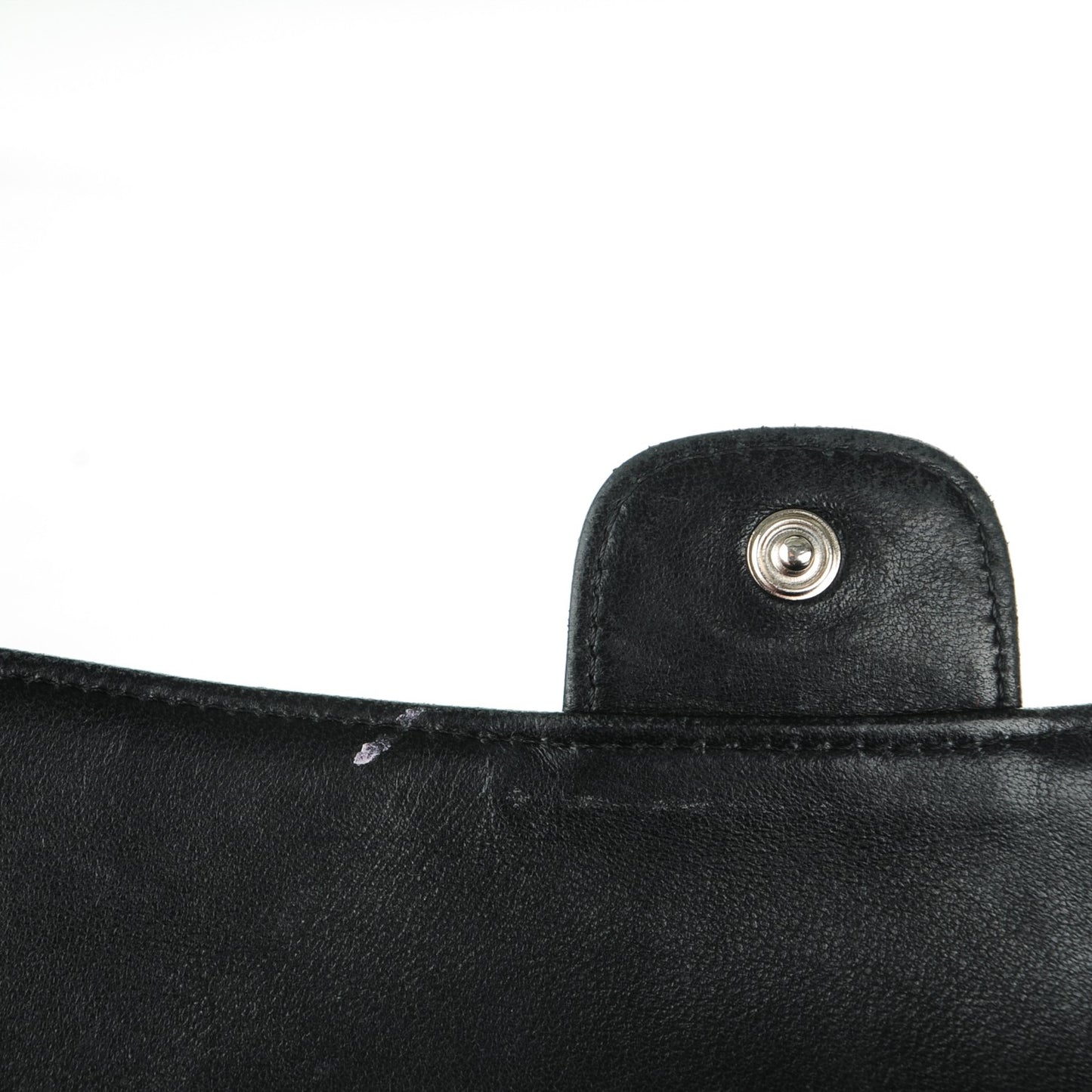 Lambskin Quilted Large Flap Wallet Black