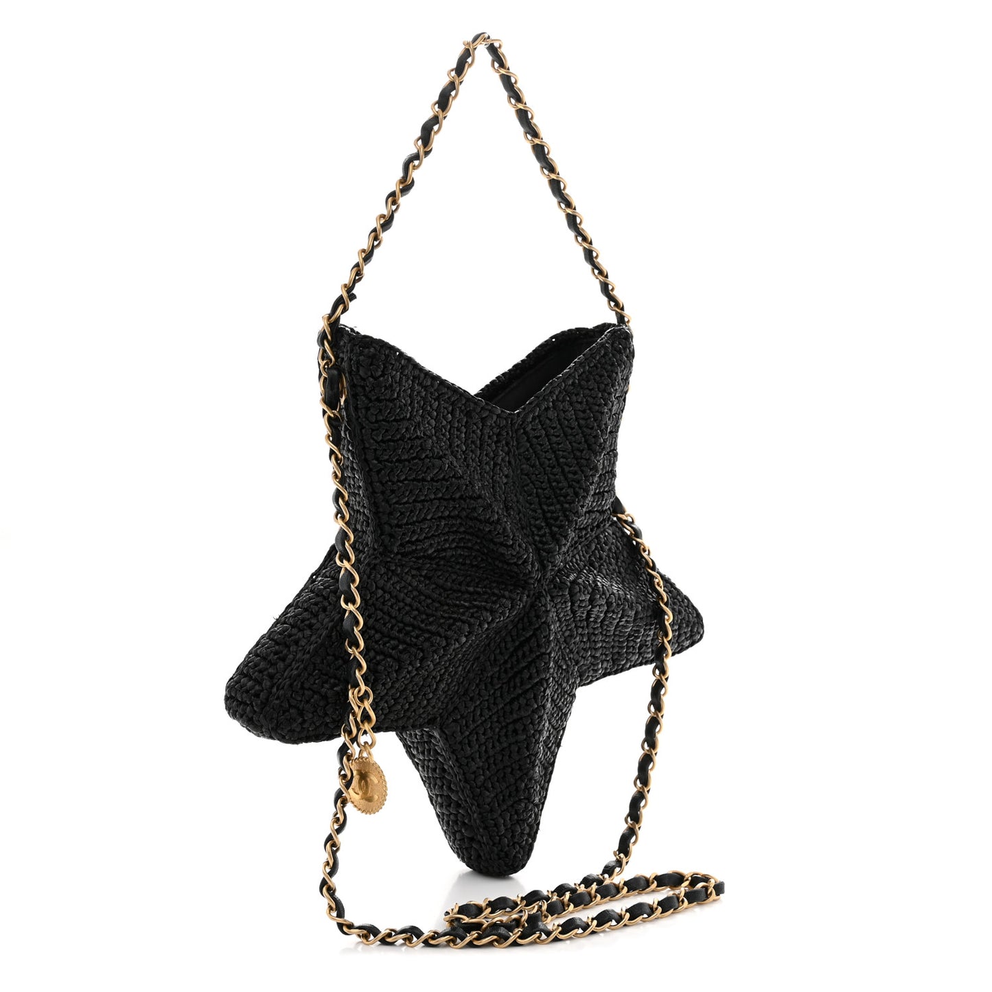 Raffia Star Coco Beach Bag Black