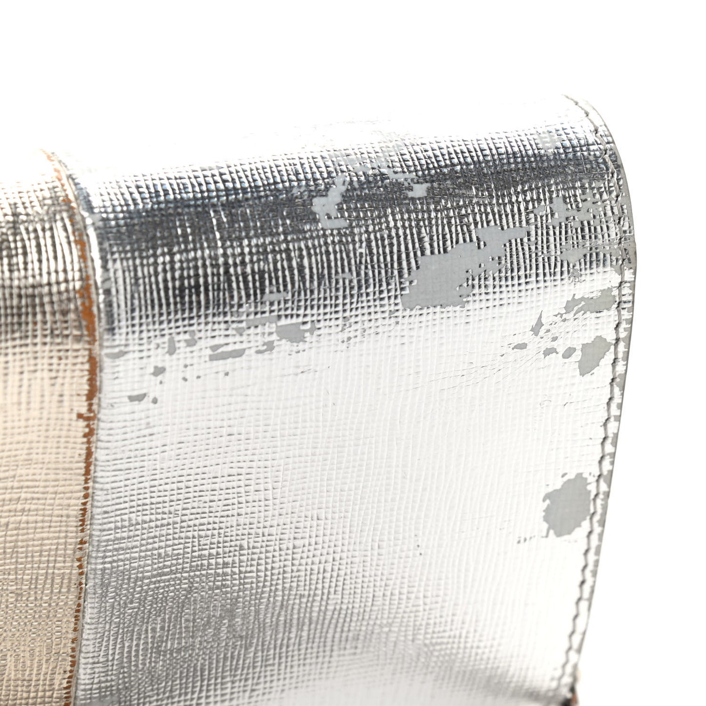 Vitello Mirror Elite Bi-Color Mini Rush Clutch Argento Champagne