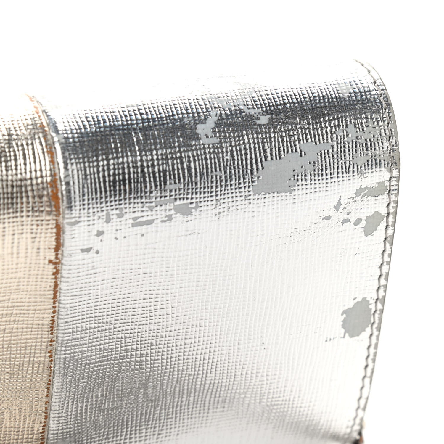 Fendi Vitello Mirror Elite Bi-Color Mini Rush Clutch Argento Champagne 11 of 13