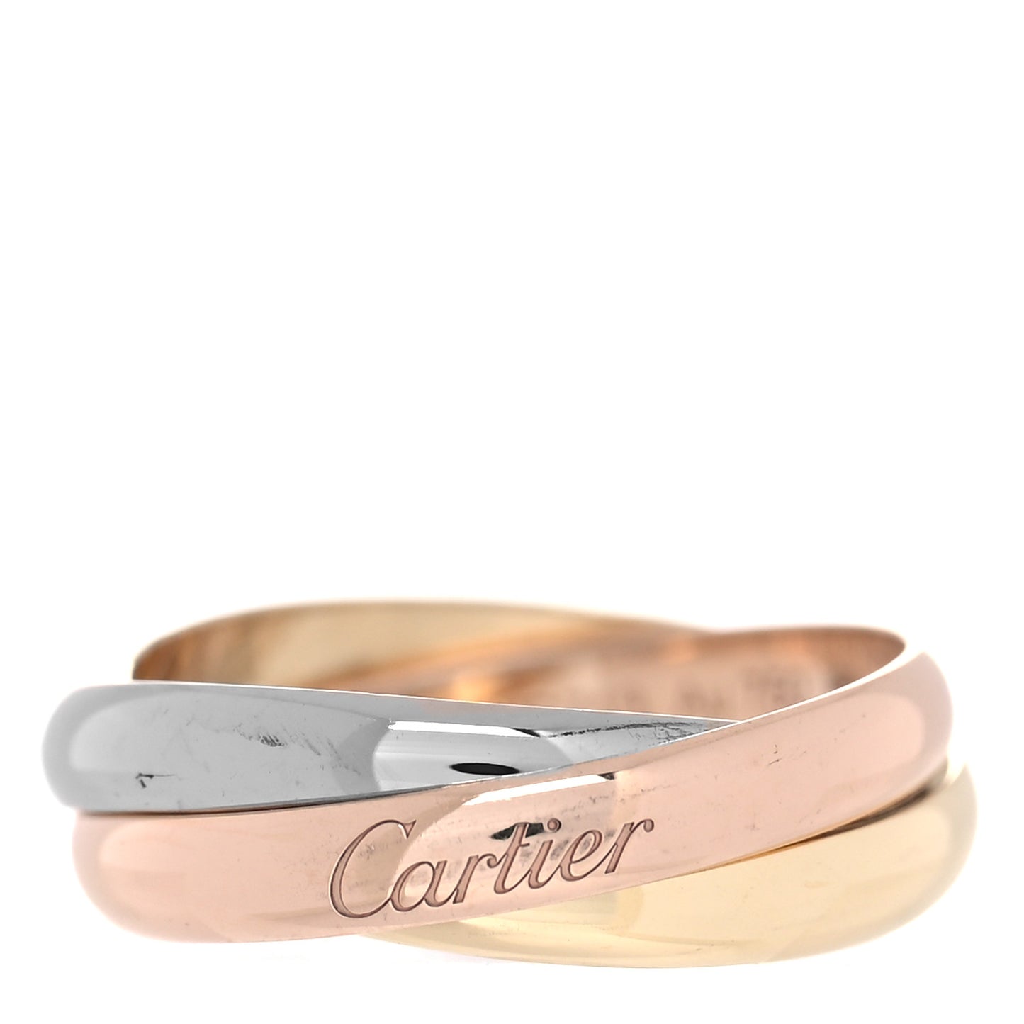 18K Pink Yellow White Gold Small Trinity Ring 52 6