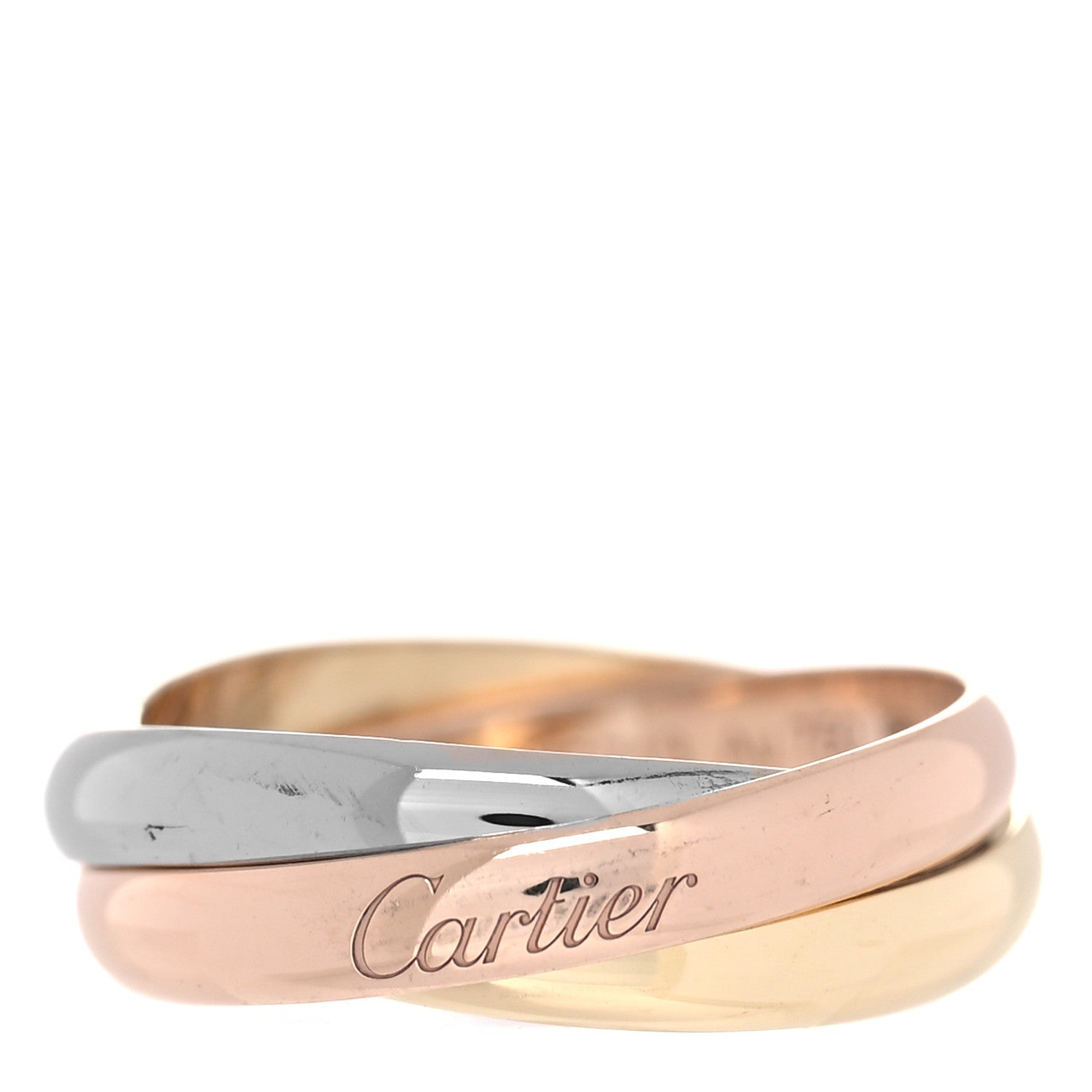 Cartier 18K Pink Yellow White Gold Small Trinity Ring 52 6 1 of 5