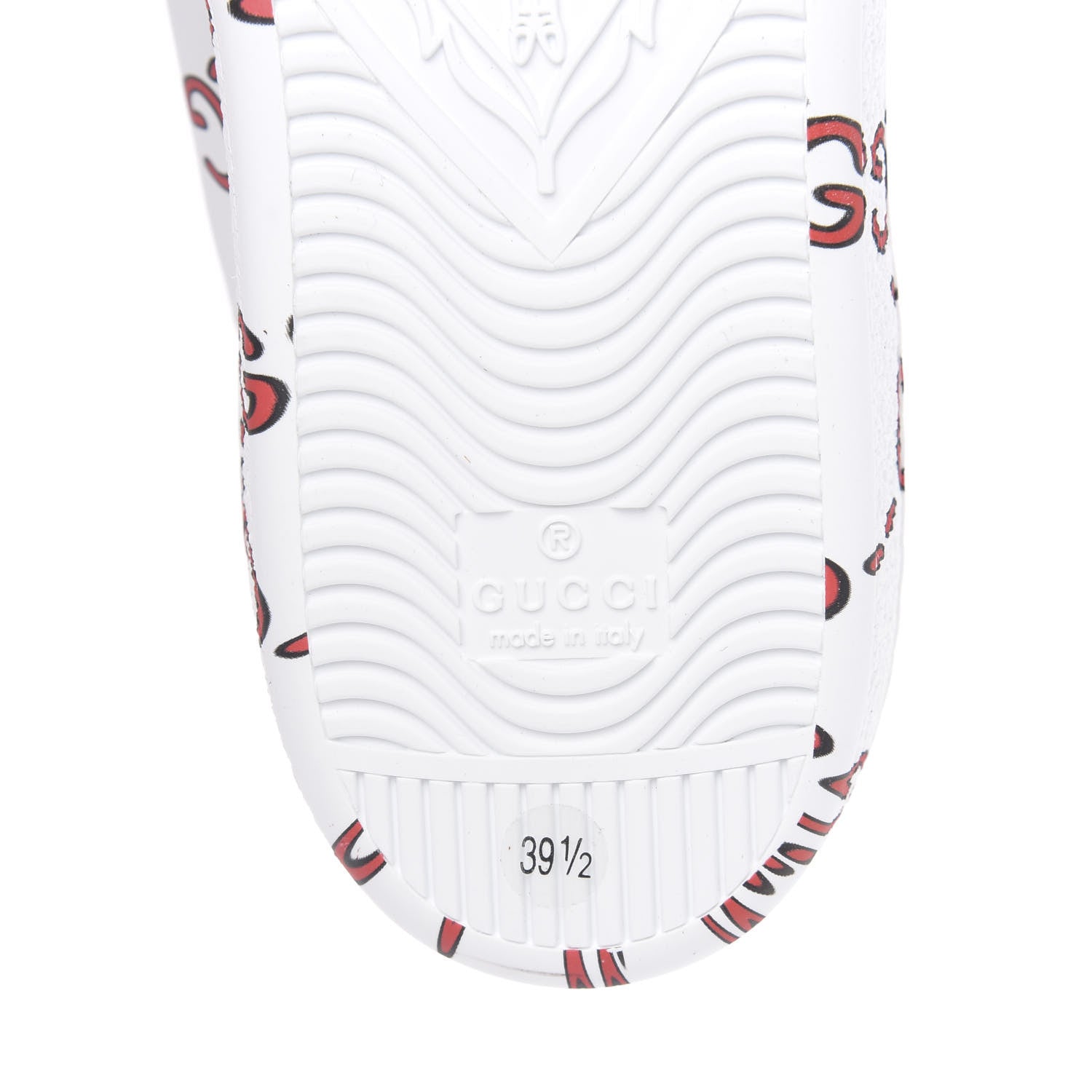 Gucci Calfskin GucciGhost Print Womens Ace Sneakers 39.5 White Hibiscus Red 7 of 10