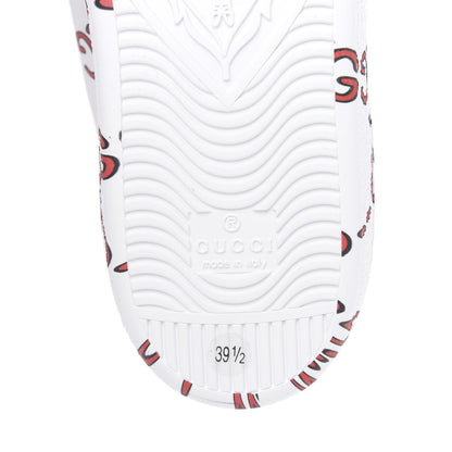 Gucci Calfskin GucciGhost Print Womens Ace Sneakers 39.5 White Hibiscus Red 7 of 10