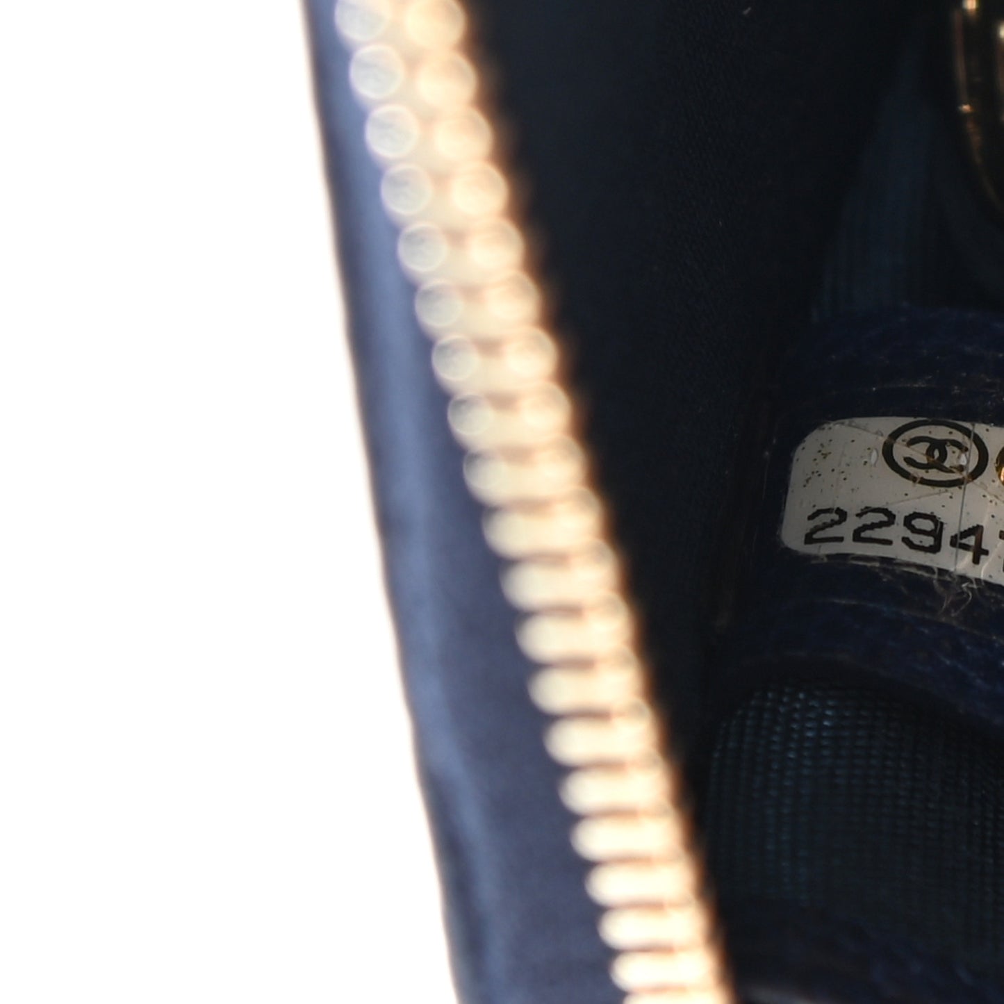 Caviar Camellia Embossed Key Holder Case Navy