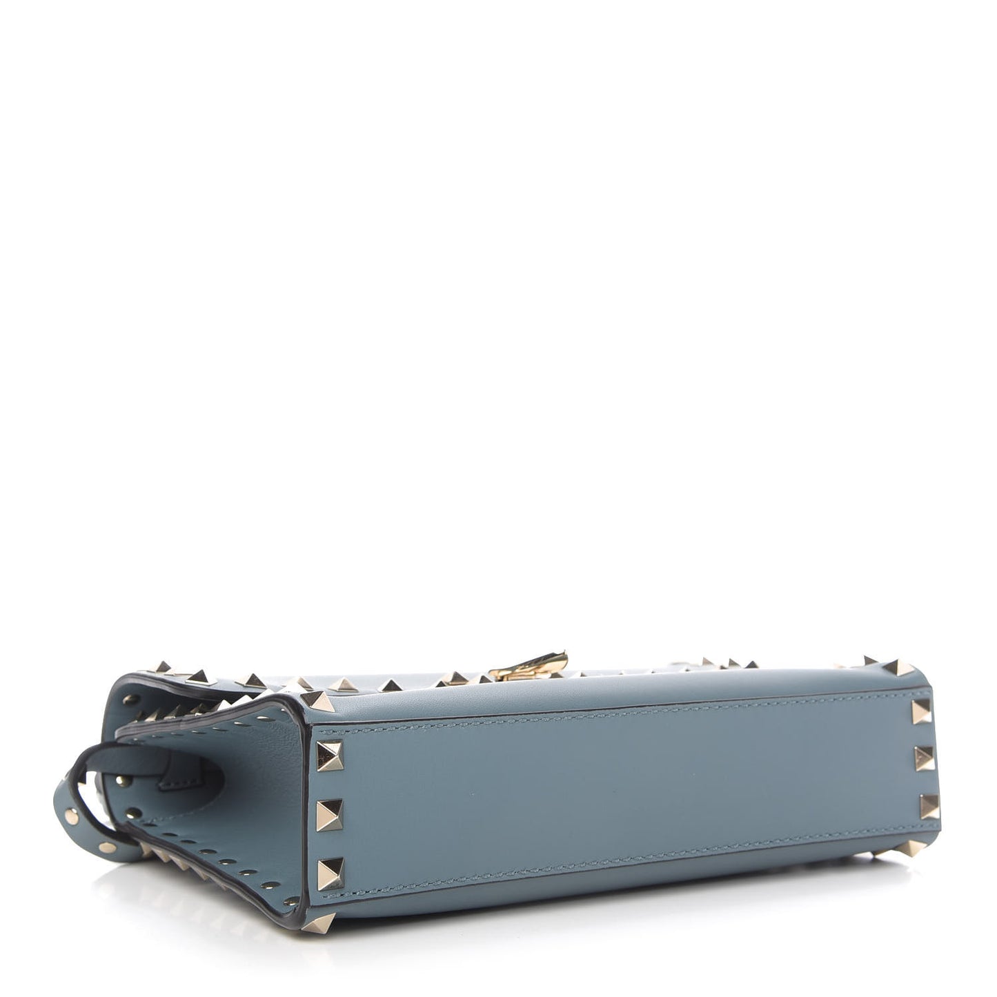 Vitello Rockstud Flip Lock Crossbody Bag Light Blue