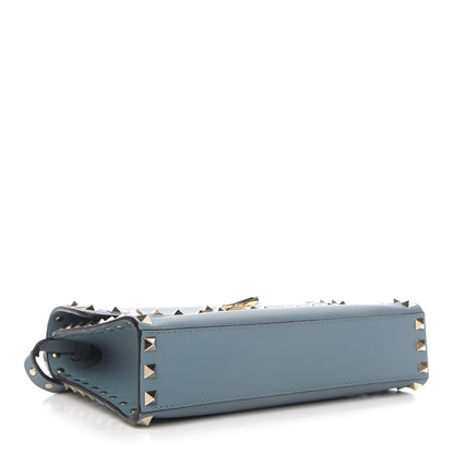 Valentino Garavani Vitello Rockstud Flip Lock Crossbody Bag Light Blue 4 of 11