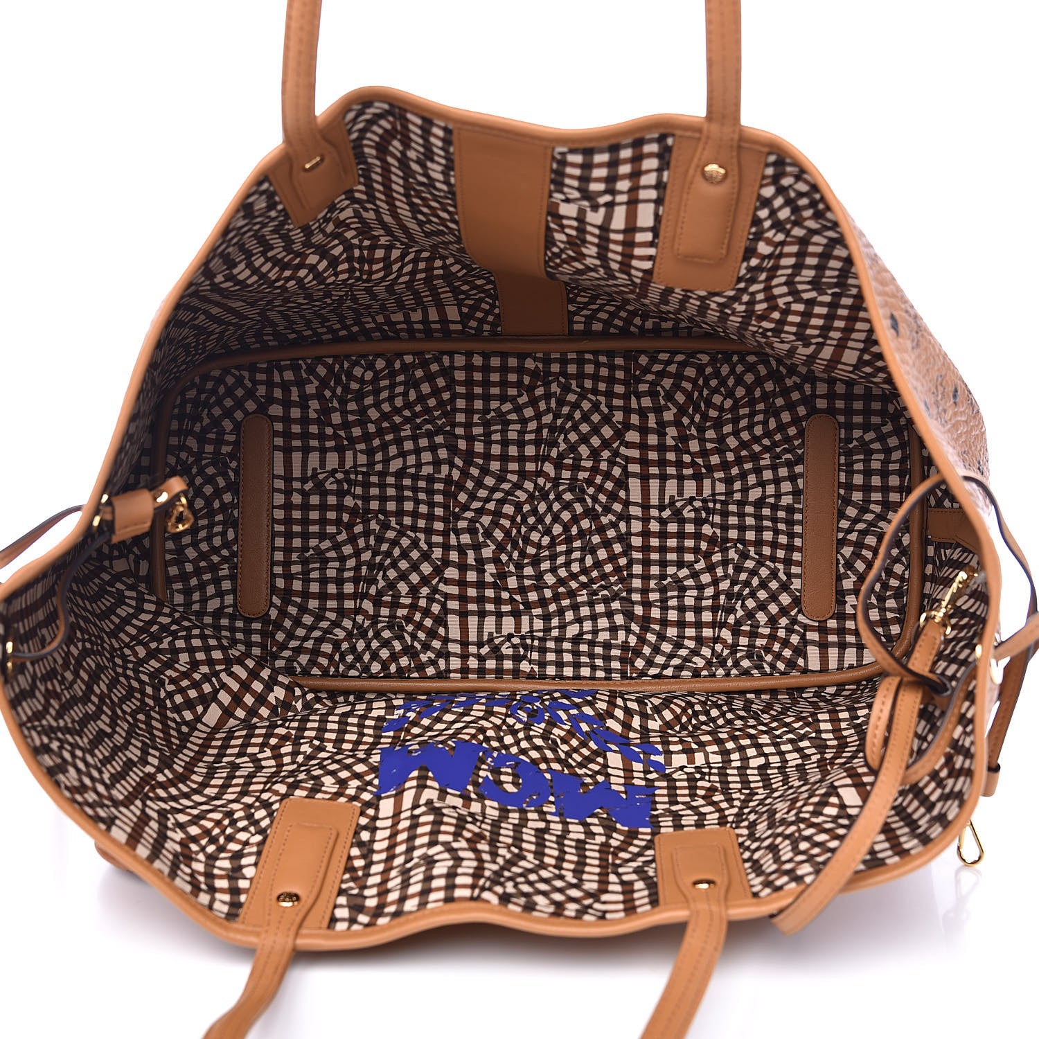 MCM Visetos Large Liz Reversible Shopper Tote Cognac 9 of 16