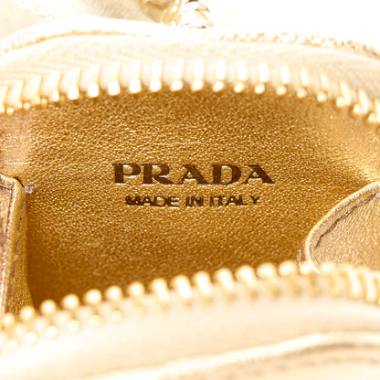 Prada Saffiano Lux Triangle Shoulder Bag Platino 9 of 14