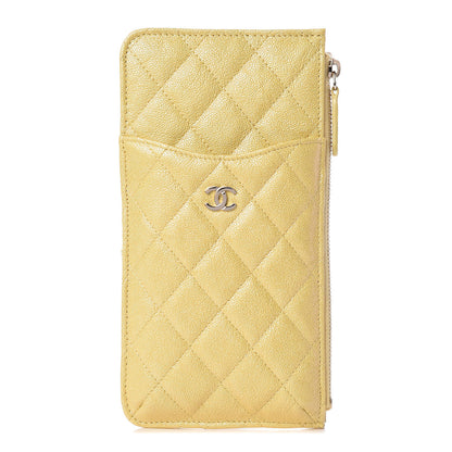 Chanel Iridescent Caviar Quilted Classic iPhone Pouch Yellow 1 of 8