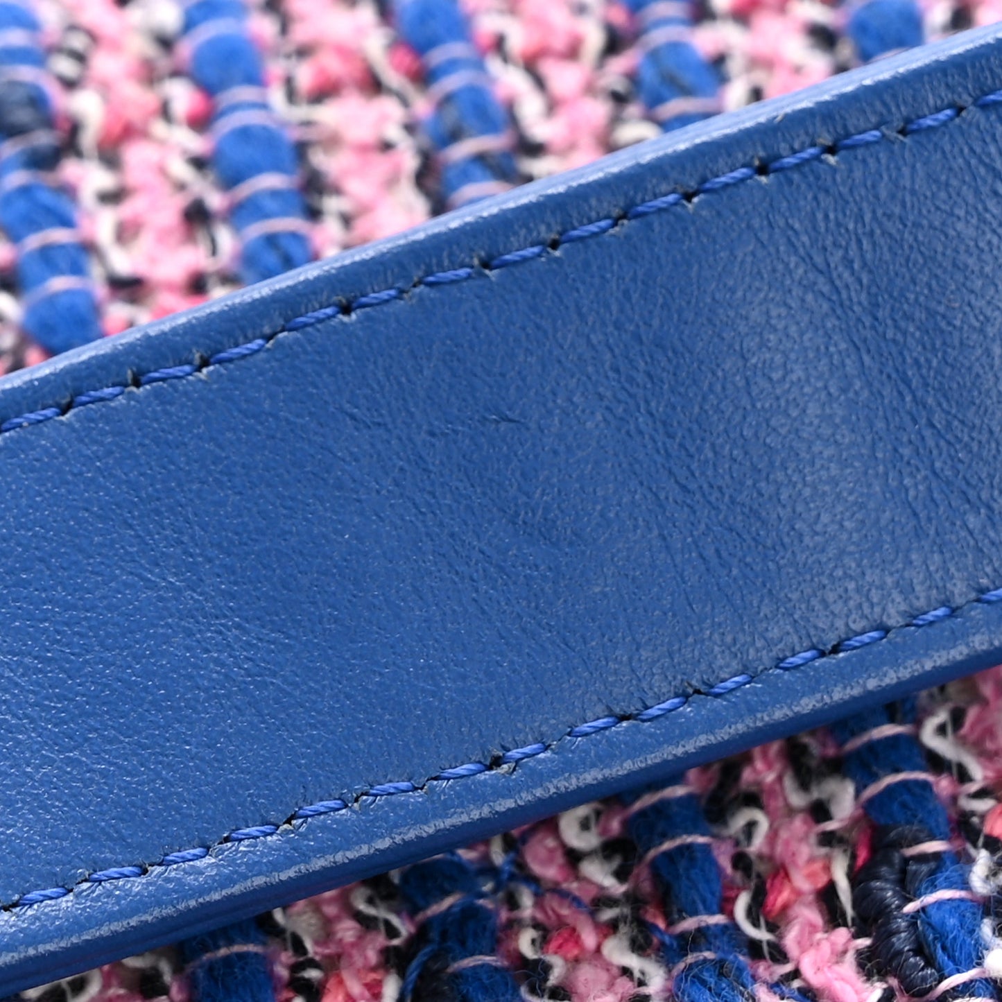 Tweed Quilted Chanel 19 Wallet On Chain WOC Blue Pink