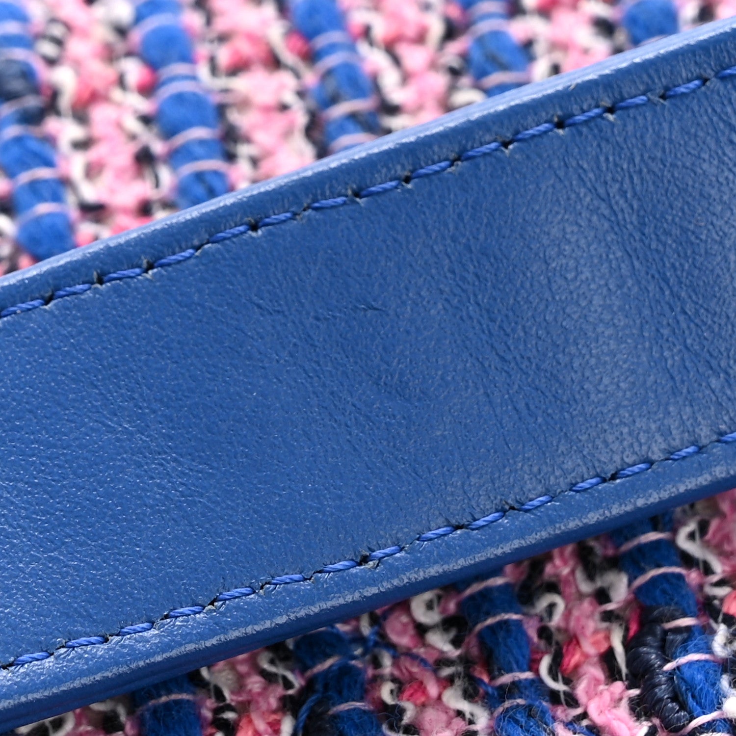 Chanel Tweed Quilted Chanel 19 Wallet On Chain WOC Blue Pink 14 of 14