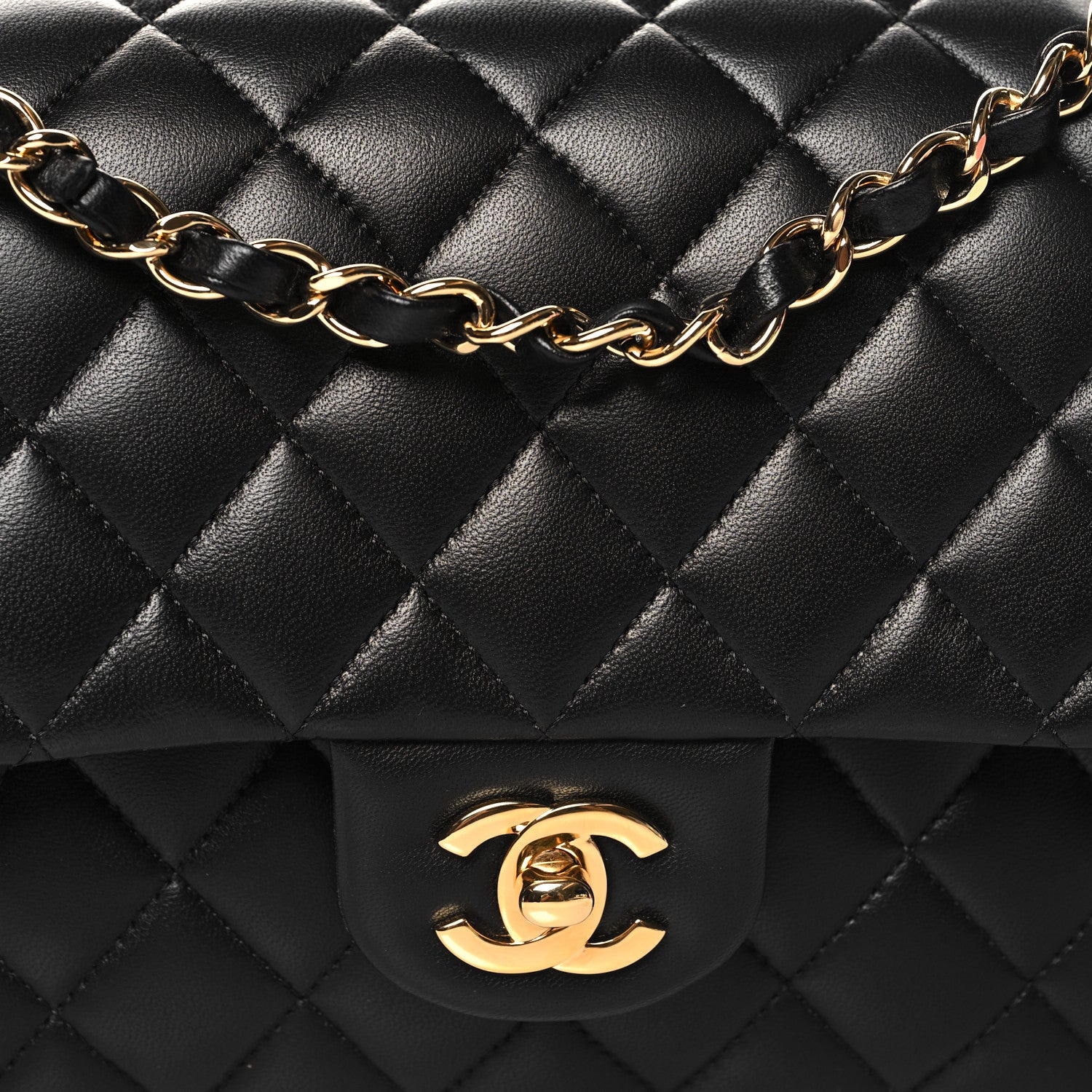 Chanel Lambskin Quilted Medium Double Flap Black 8 of 11