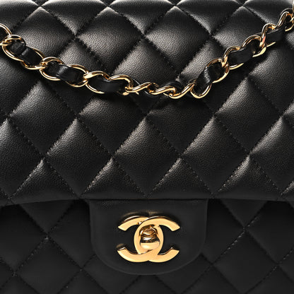 Chanel Lambskin Quilted Medium Double Flap Black 8 of 11