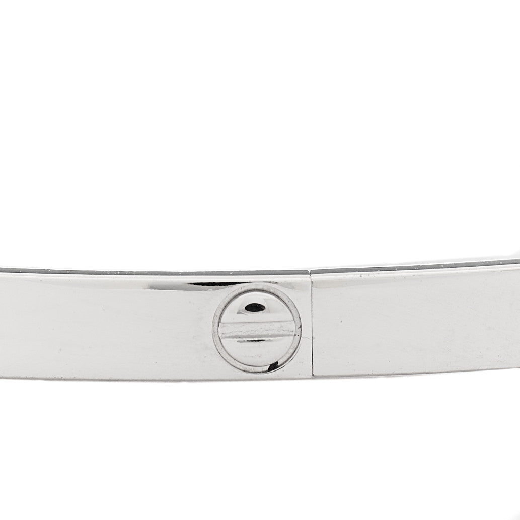 18K White Gold 10 Diamond Small LOVE Bracelet 16
