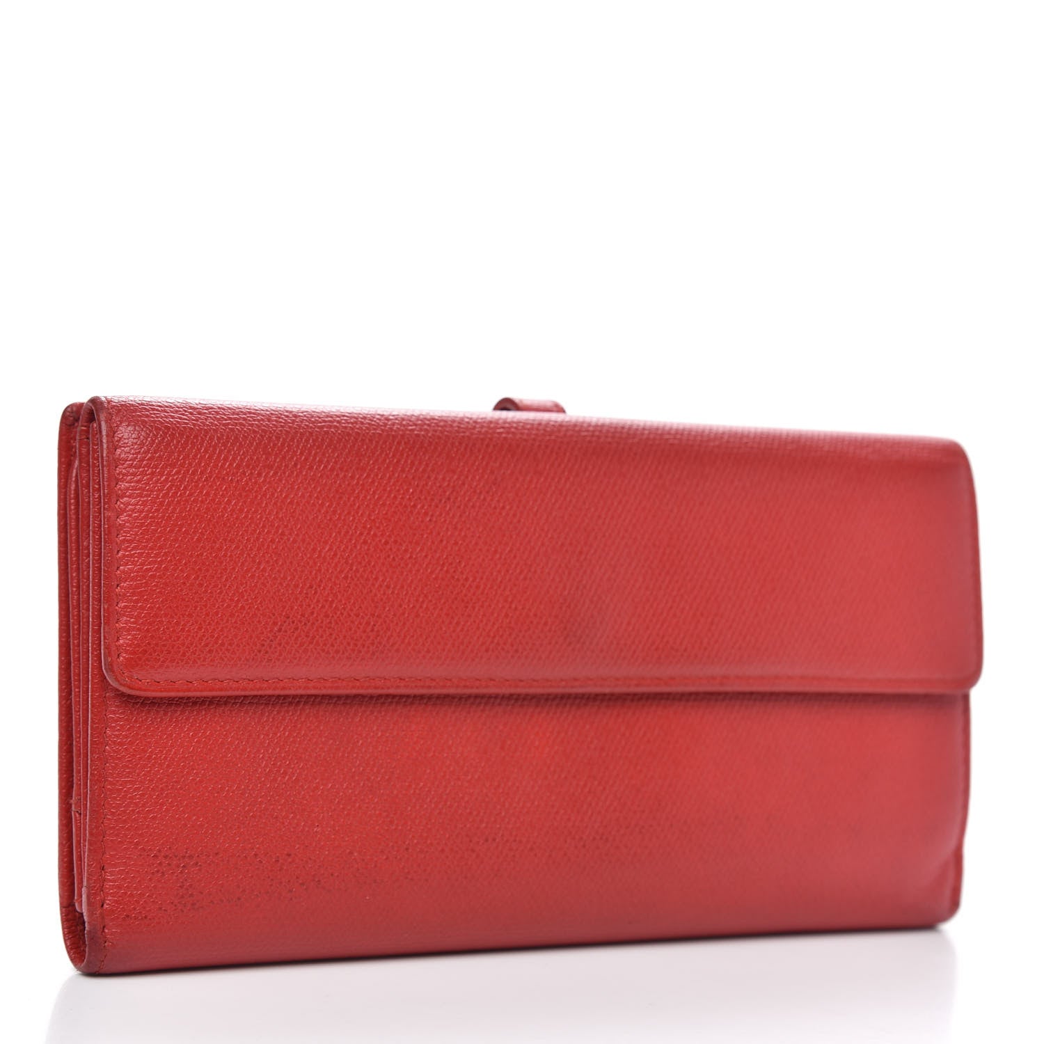 Chanel Grained Calfskin CC Button Long Wallet Red 3 of 15