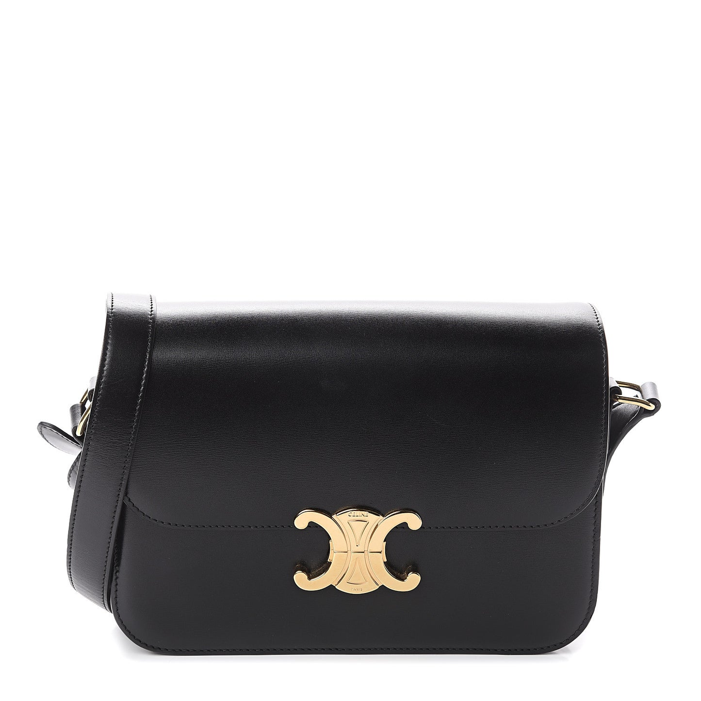 Shiny Calfskin Medium Triomphe Black
