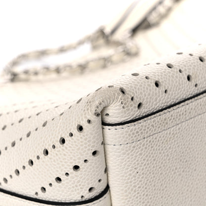 Chanel Perforated Grained Calfskin Small Shopping Tote White 9 of 18