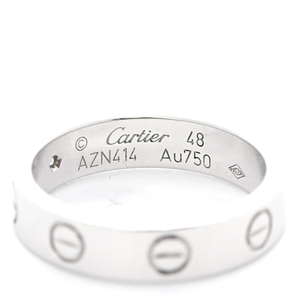 Cartier 18K White Gold Diamond 4mm LOVE Wedding Band Ring 48 4.5 4 of 6