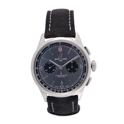 Breitling Stainless Steel Calfskin 42mm Premier B01 Chronograph Automatic Watch Grey AB0118221B1P2 1 of 5