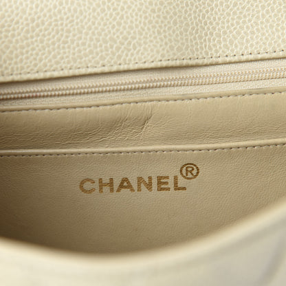 Chanel Caviar Quilted Medium Single Flap Ivory 11 of 14