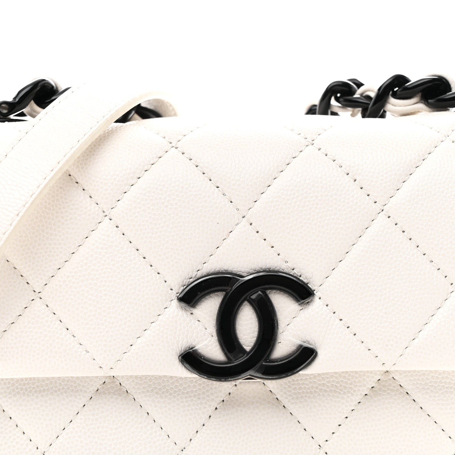 Chanel Caviar Quilted My Everything Small Flap White Black 8 of 10