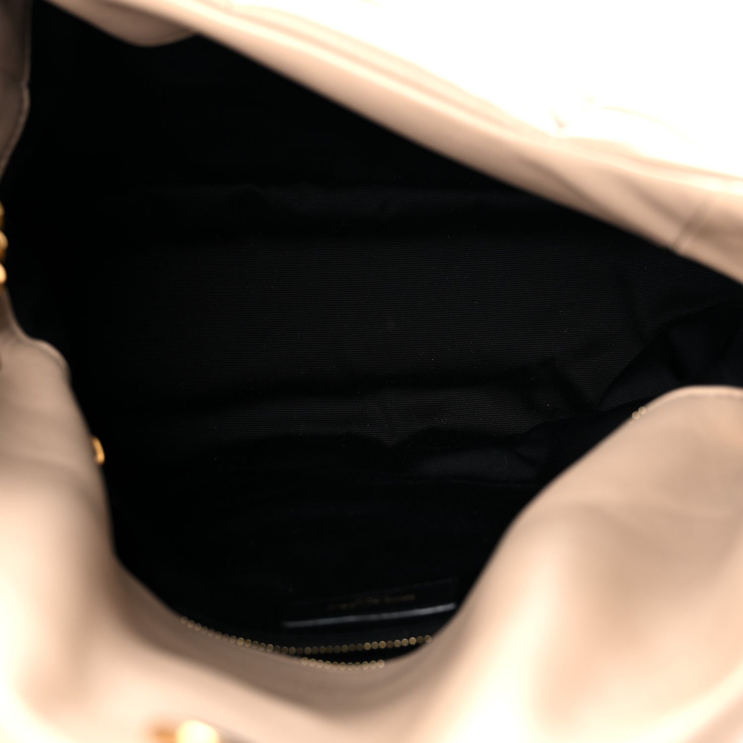 Saint Laurent Lambskin Quilted Medium Loulou Puffer Monogram Chain Satchel Dark Beige 5 of 13