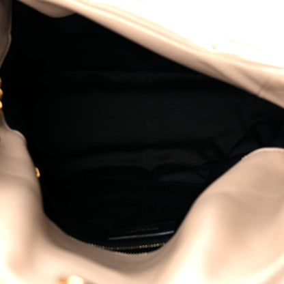 Saint Laurent Lambskin Quilted Medium Loulou Puffer Monogram Chain Satchel Dark Beige 5 of 13