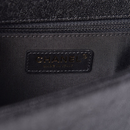 Chanel Caviar Chevron Quilted New Medium Boy Flap Black 6 of 10