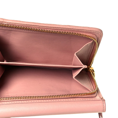 Miu Miu Nappa Matelasse Flap Tri-Fold Wallet Orchidea 5 of 7