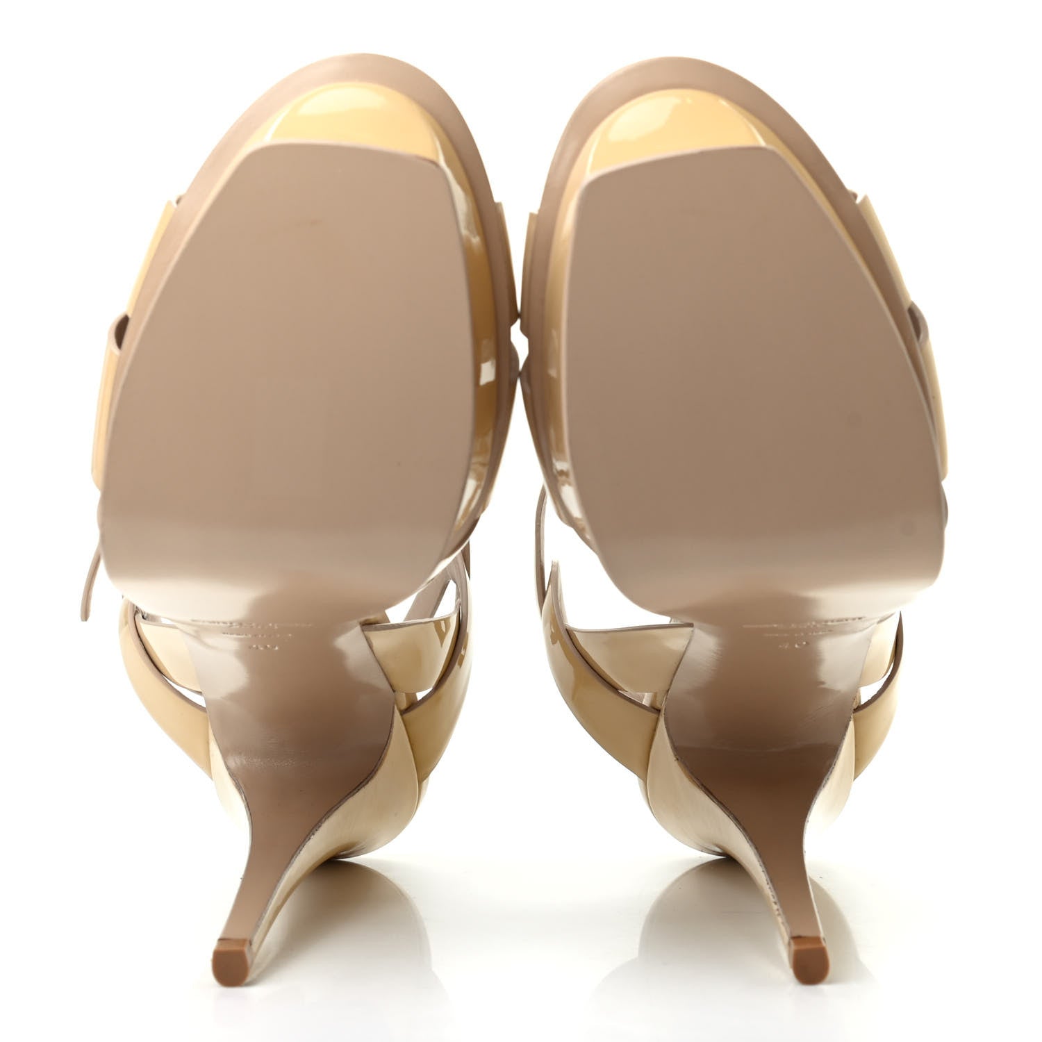 Saint Laurent Patent Tribute 105 Platform Sandals 40 Nude Powder 5 of 8