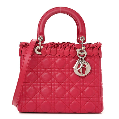 Christian Dior Lambskin Cannage Bow Medium Lady Dior Fuchsia 1 of 13