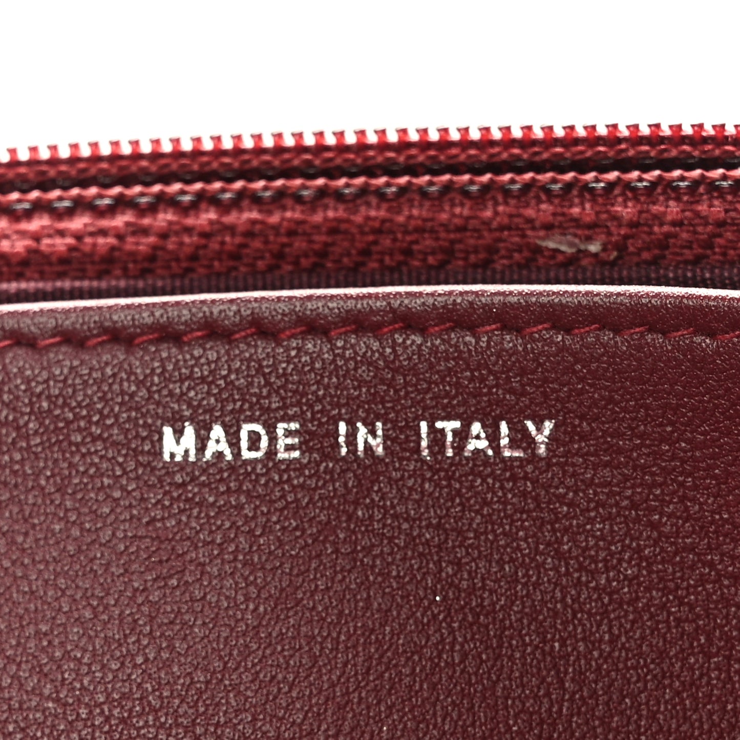 Calfskin Chevron Quilted Boy Wallet On Chain WOC Burgundy