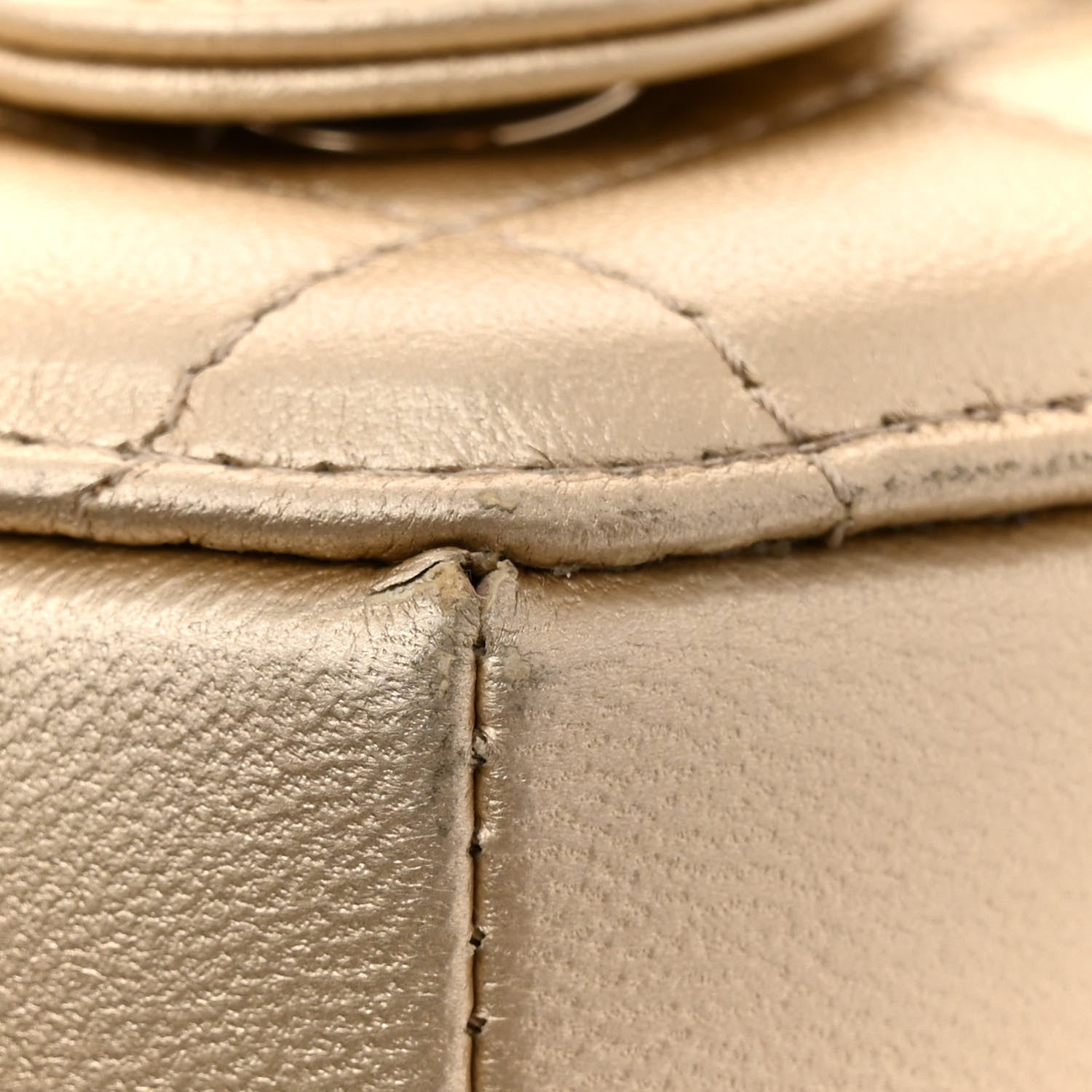 Chanel Metallic Lambskin Quilted CC In Love Heart Waist Belt Bag With Chain Gold 12 of 13