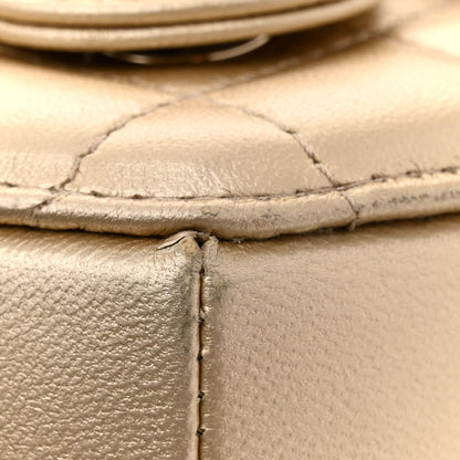 Chanel Metallic Lambskin Quilted CC In Love Heart Waist Belt Bag With Chain Gold 12 of 13